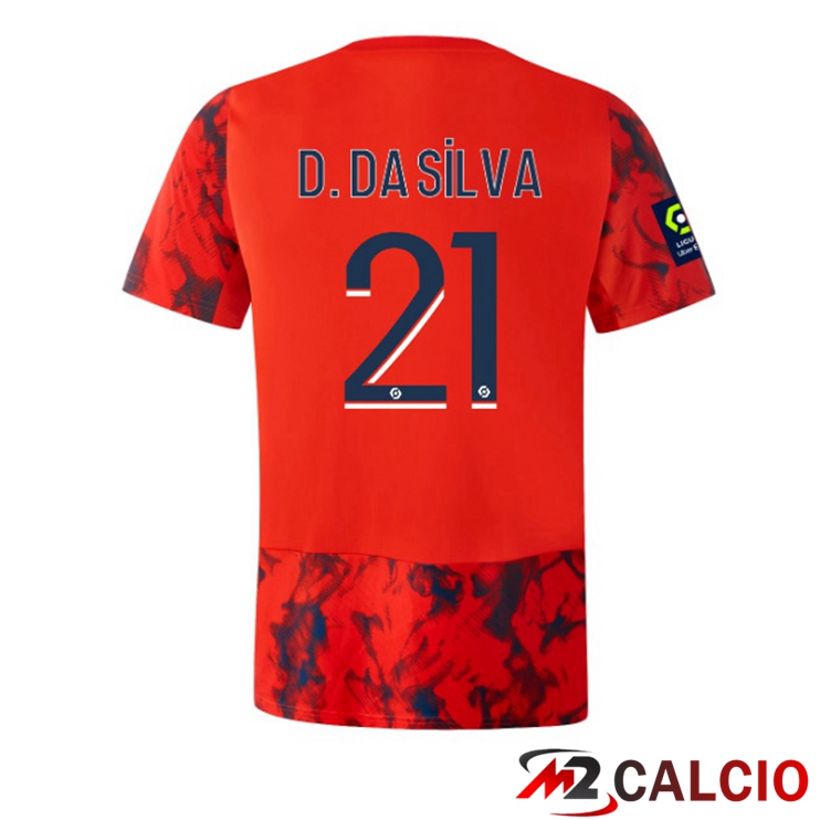 Maglie Calcio Lyon OL (D. DA SILVA 21) Seconda Rosso 2022/2023