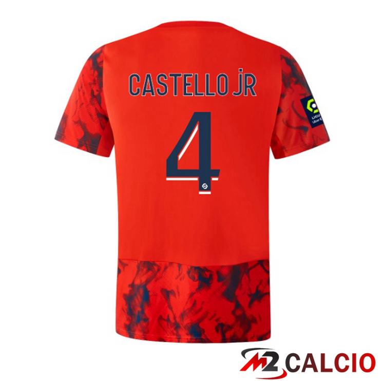 Maglie Calcio Lyon OL (CASTELLO JR 4) Seconda Rosso 2022/2023