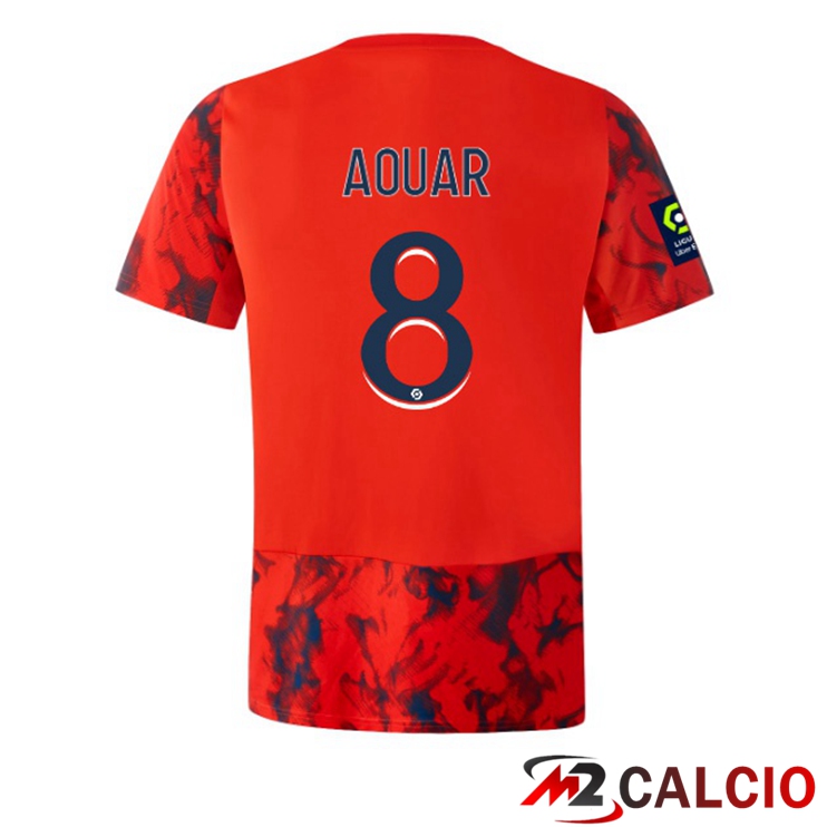 Maglie Calcio Lyon OL (AOUAR 8) Seconda Rosso 2022/2023