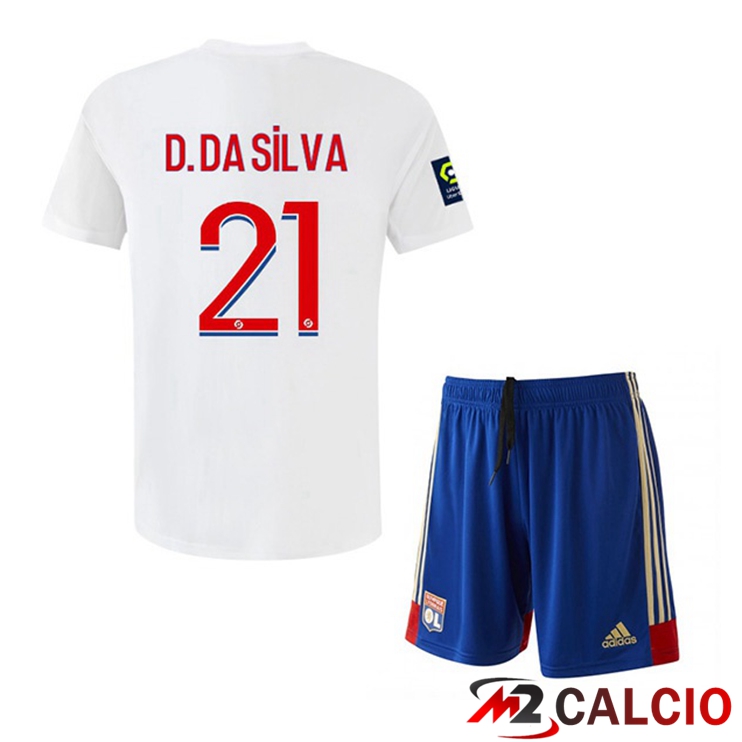 Maglie Calcio Lyon OL (D. DA SILVA 21) Bambino Prima Bianco 2022/2023