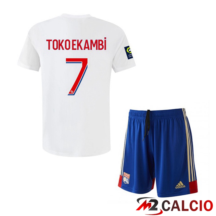 Maglie Calcio Lyon OL (TOKO EKAMBI 7) Bambino Prima Bianco 2022/2023