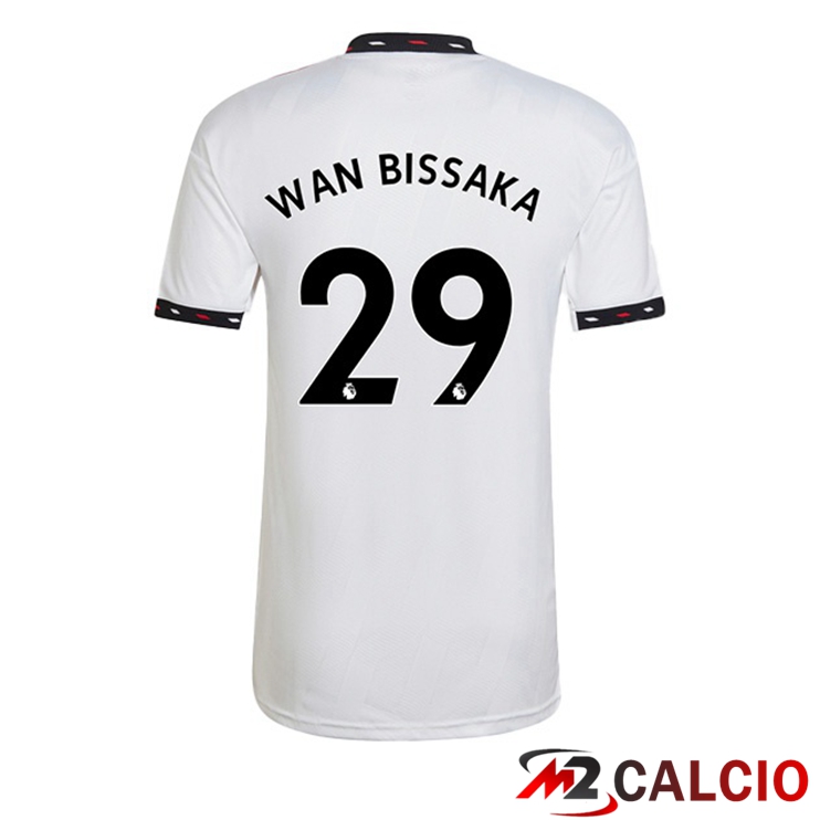 Maglie Calcio Manchester United (WAN-BISSAKA 29) Seconda Bianco 2022/2023