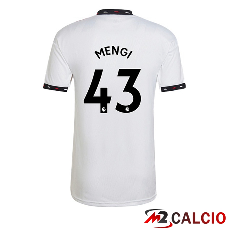 Maglie Calcio Manchester United (MENGI 43) Seconda Bianco 2022/2023