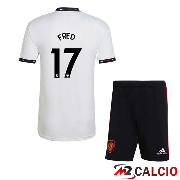 Maglie Calcio Manchester United (FRED 17) Bambino Seconda Bianco 2022/2023