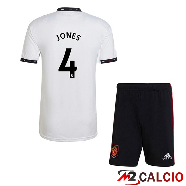 Maglie Calcio Manchester United (JONES 4) Bambino Seconda Bianco 2022/2023