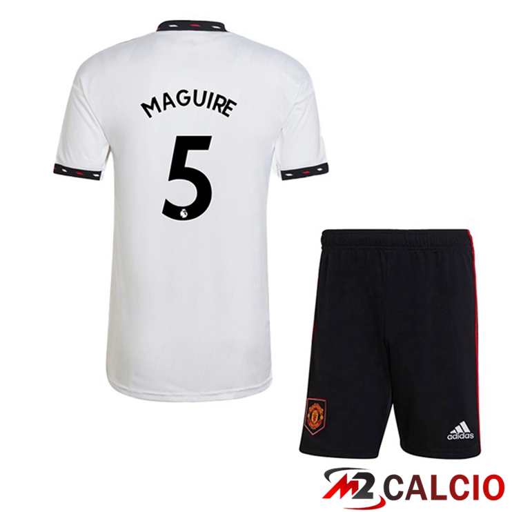 Maglie Calcio Manchester United (MAGUIRE 5) Bambino Seconda Bianco 2022/2023