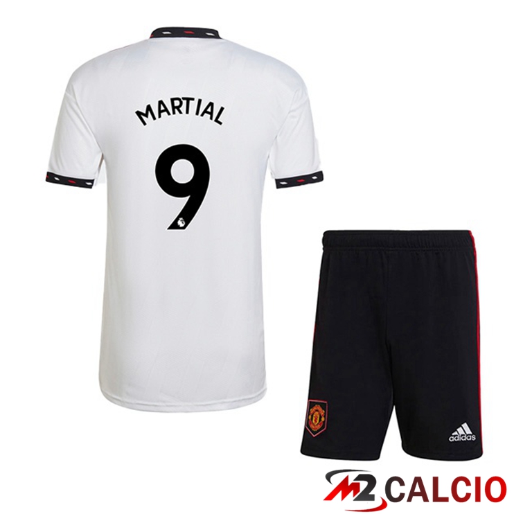 Maglie Calcio Manchester United (MARTIAL 9) Bambino Seconda Bianco 2022/2023