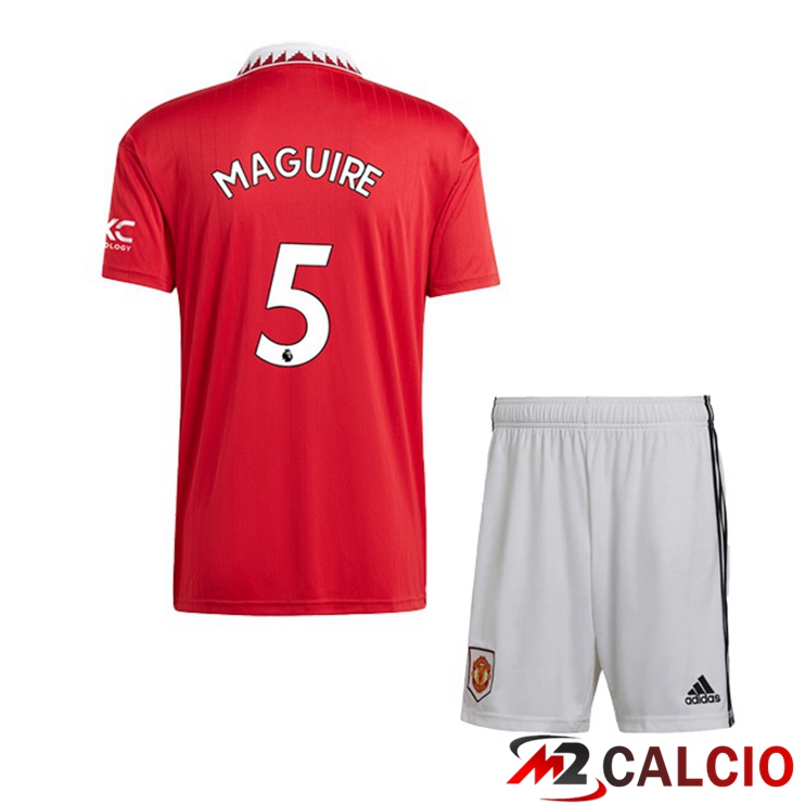 Maglie Calcio Manchester United (MAGUIRE 5) Bambino Prima Rosso 2022/2023