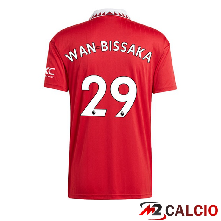 Maglie Calcio Manchester United (WAN-BISSAKA 29) Prima Rosso 2022/2023