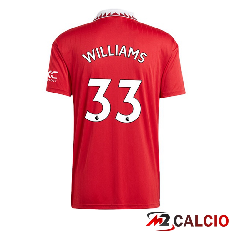 Maglie Calcio Manchester United (WILLIAMS 33) Prima Rosso 2022/2023
