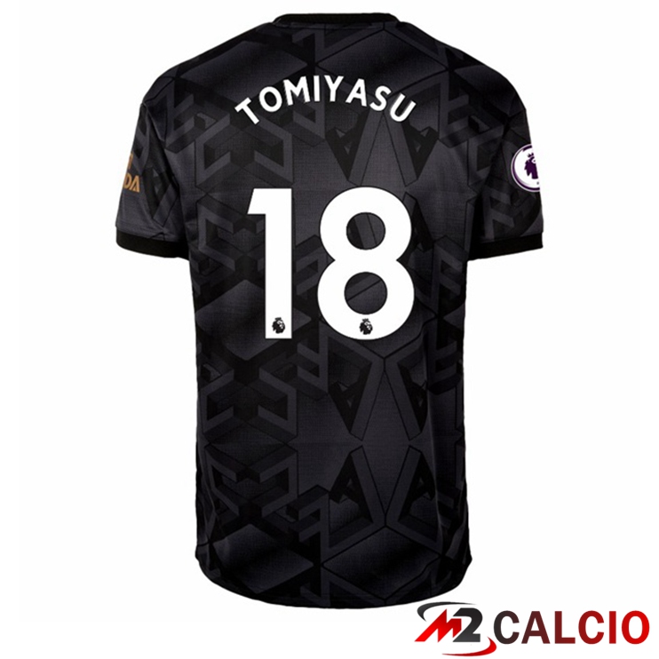 Maglie Calcio Arsenal (TOMIYASU 18) Seconda Nero 2022/2023