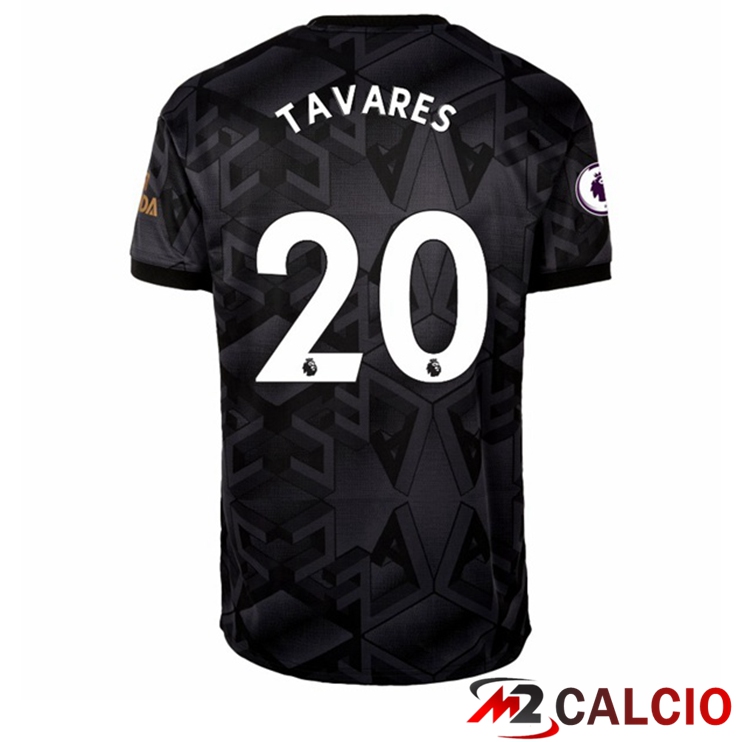 Maglie Calcio Arsenal (TAVARES 20) Seconda Nero 2022/2023