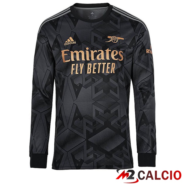 Maglie Calcio Arsenal Seconda Manica Lunga Nero 2022/2023