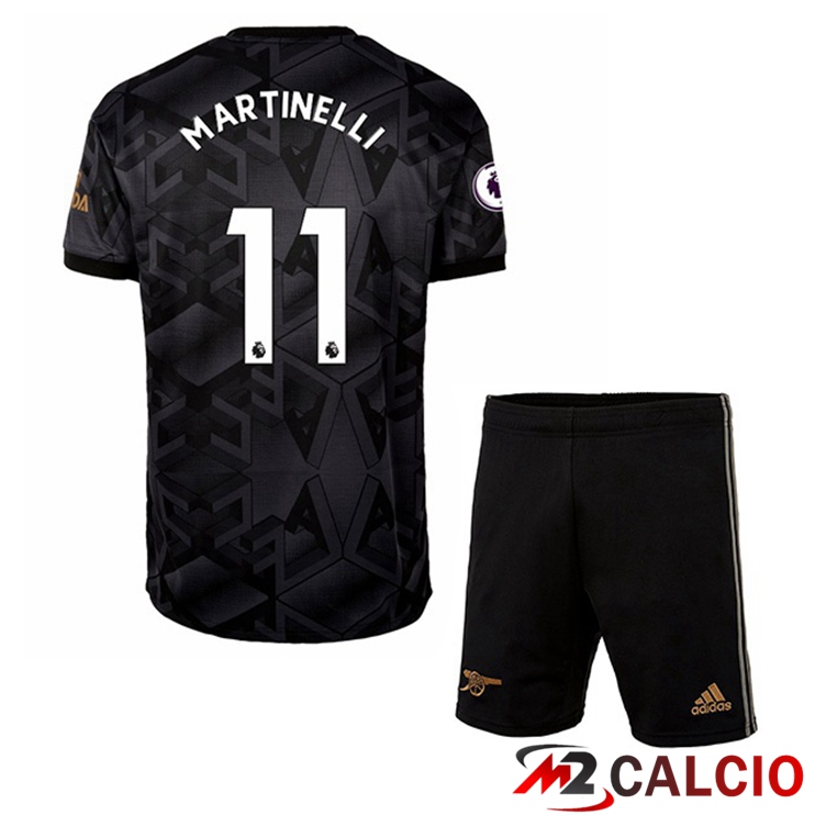 Maglie Calcio Arsenal (MARTINELLI 11) Bambino Seconda Nero 2022/2023