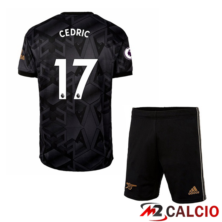 Maglie Calcio Arsenal (CEDRIC 17) Bambino Seconda Nero 2022/2023
