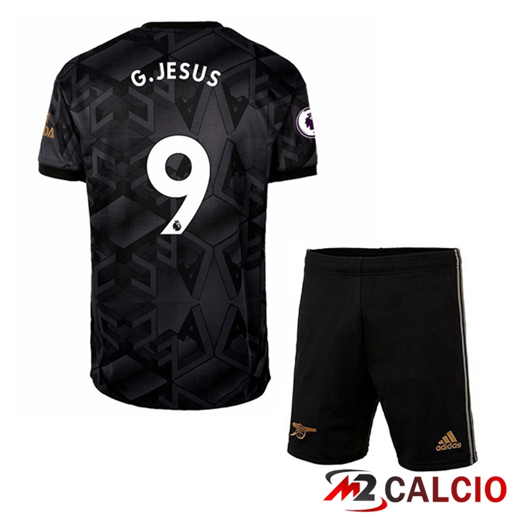 Maglie Calcio Arsenal (G.JESUS 9) Bambino Seconda Nero 2022/2023