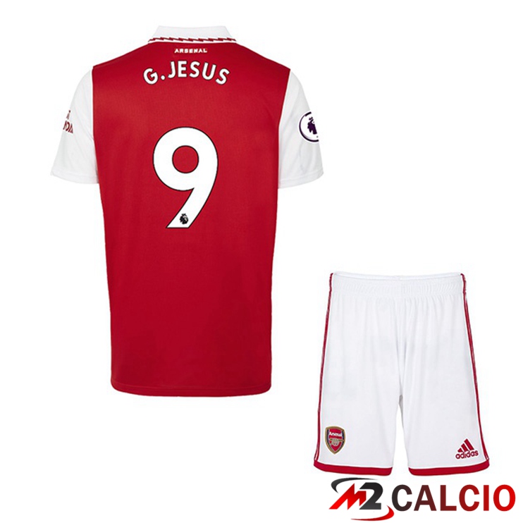 Maglie Calcio Arsenal (G.JESUS 9) Bambino Prima Rosso Bianco 2022/2023