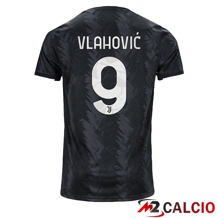 Maglie Calcio Juventus (VLAHOVIĆ 9) Seconda Nero 2022/2023