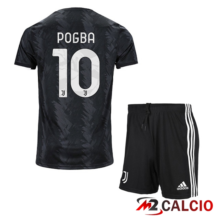 Maglie Calcio Juventus (POGBA 10) Bambino Seconda Nero 2022/2023