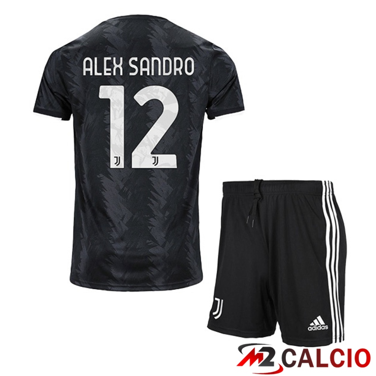 Maglie Calcio Juventus (ALEX SANDRO 12) Bambino Seconda Nero 2022/2023
