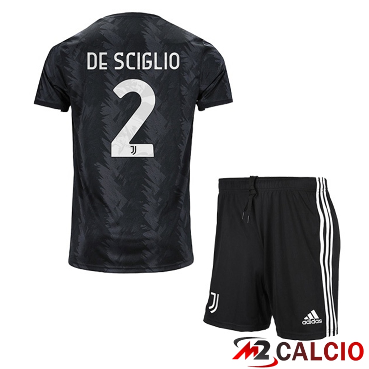 Maglie Calcio Juventus (DE SCIGLIO 2) Bambino Seconda Nero 2022/2023