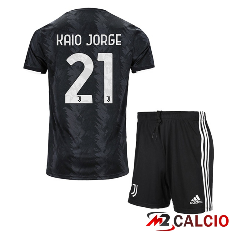 Maglie Calcio Juventus (KAIO JORGE 21) Bambino Seconda Nero 2022/2023