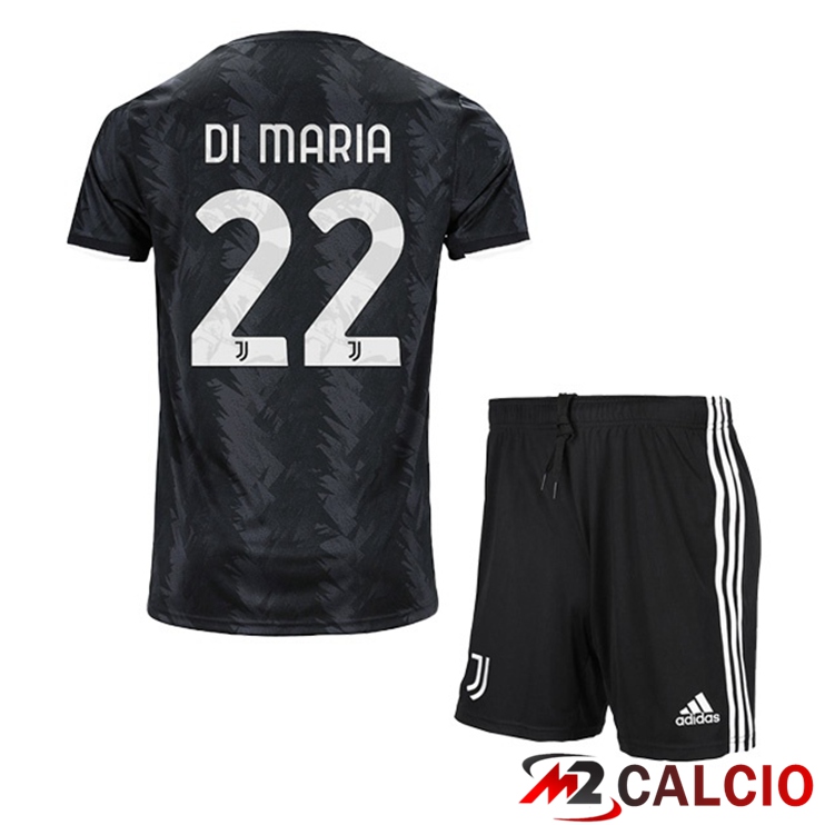 Maglie Calcio Juventus (DI MARIA 22) Bambino Seconda Nero 2022/2023