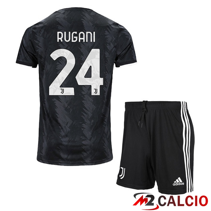 Maglie Calcio Juventus (RUGANI 24) Bambino Seconda Nero 2022/2023