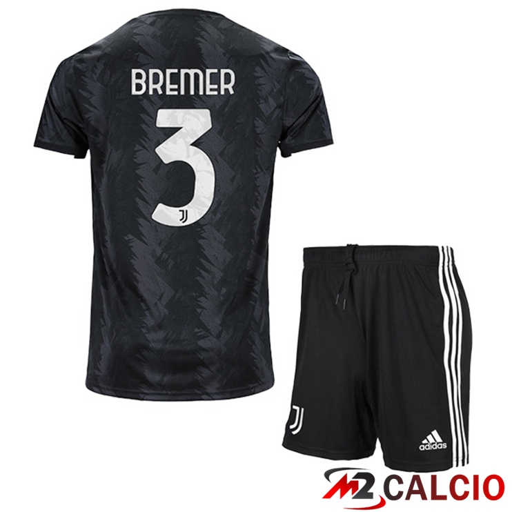 Maglie Calcio Juventus (CHIELLINI 3) Bambino Seconda Nero 2022/2023