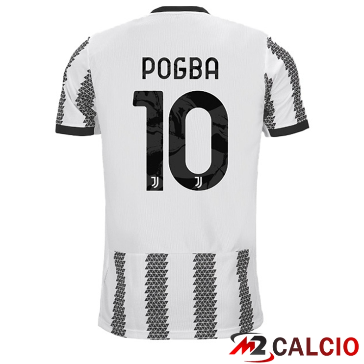 Maglie Calcio Juventus (POGBA 10) Prima Bianco Nero 2022/2023
