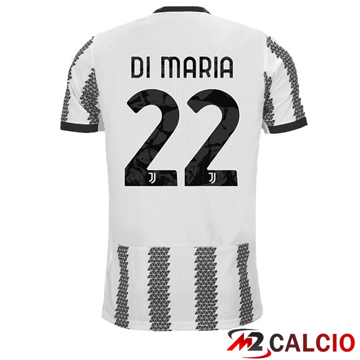 Maglie Calcio Juventus (DI MARIA 22) Prima Bianco Nero 2022/2023