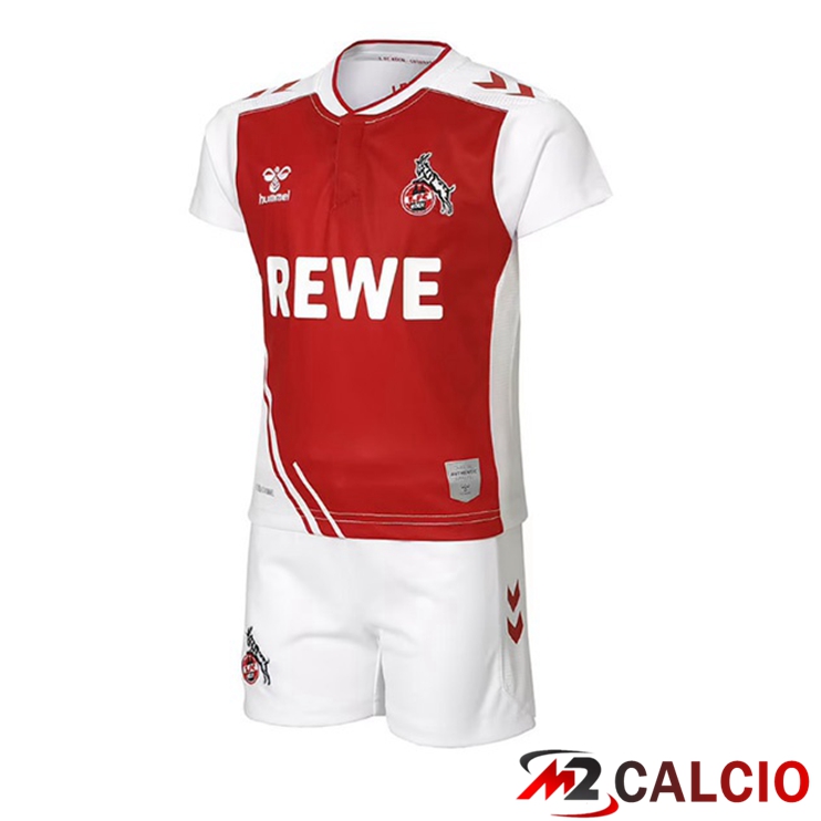Maglie Calcio FC Koln Bambino Prima Rosso Bianco 2022/2023