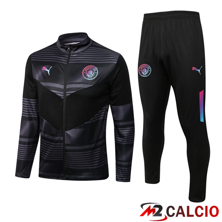 Insieme Tuta Calcio - Giacca Manchester City Nero 2022/2023