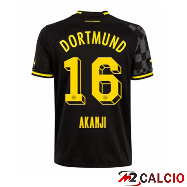 Maglie Calcio Dortmund BVB (Akanji 16) Seconda Nero 2022/2023