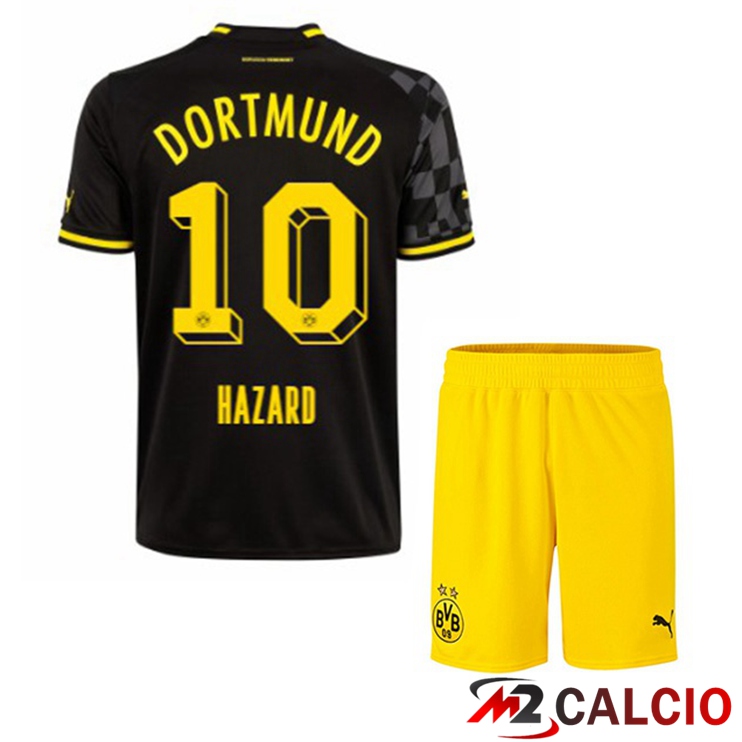 Maglie Calcio Dortmund BVB (Hazard 10) Bambino Seconda Nero 2022/2023