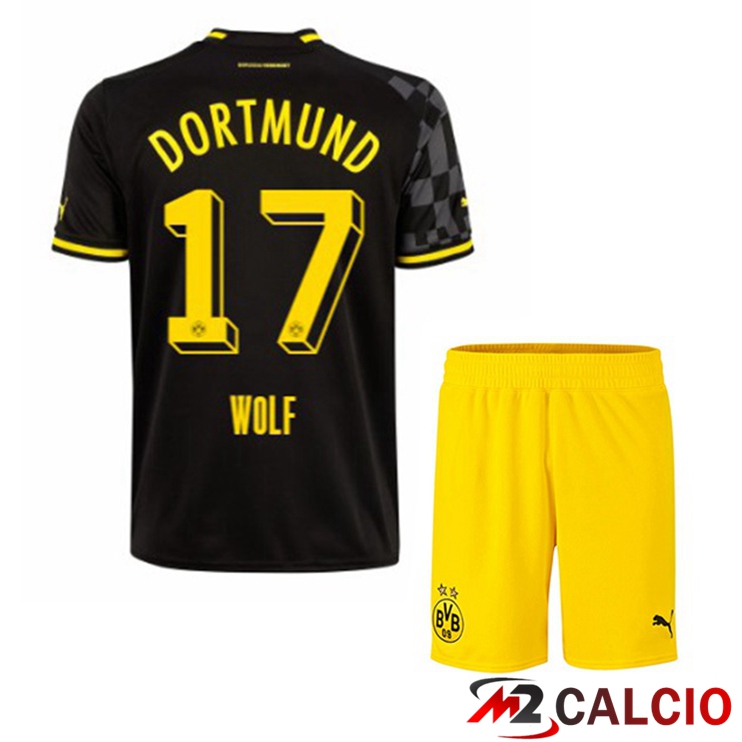 Maglie Calcio Dortmund BVB (Wolf 17) Bambino Seconda Nero 2022/2023
