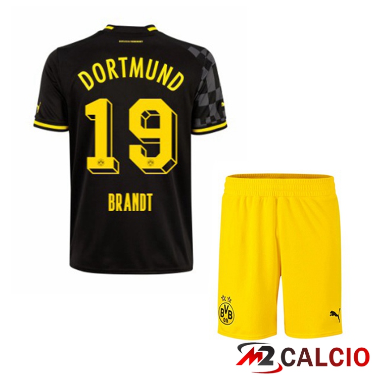 Maglie Calcio Dortmund BVB (Brandt 19) Bambino Seconda Nero 2022/2023
