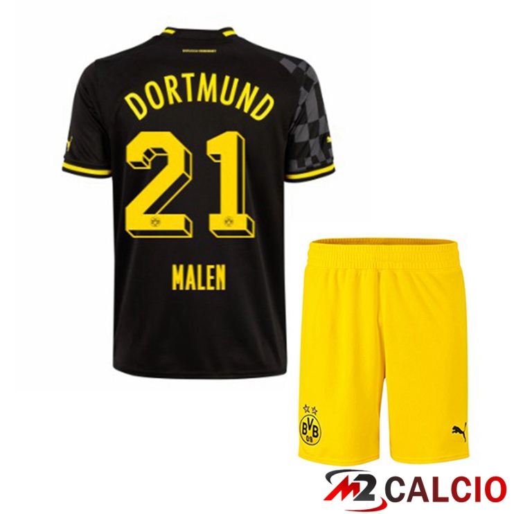 Maglie Calcio Dortmund BVB (Malen 21) Bambino Seconda Nero 2022/2023