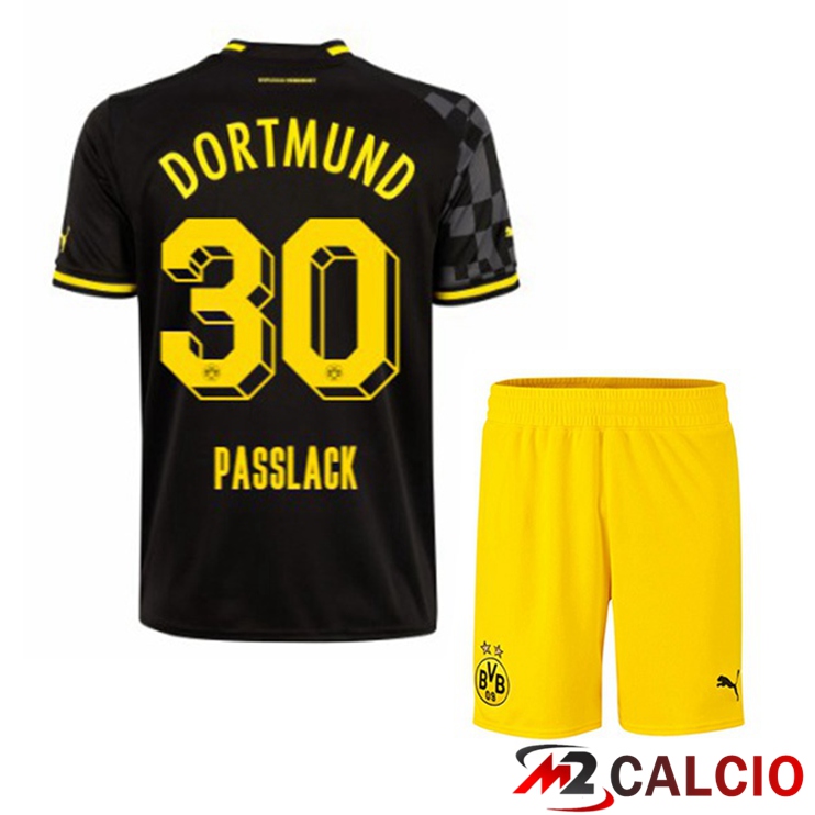 Maglie Calcio Dortmund BVB (Passlack 30) Bambino Seconda Nero 2022/2023