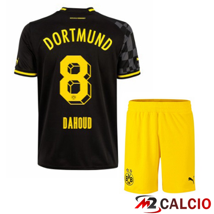 Maglie Calcio Dortmund BVB (Dahoud 8) Bambino Seconda Nero 2022/2023