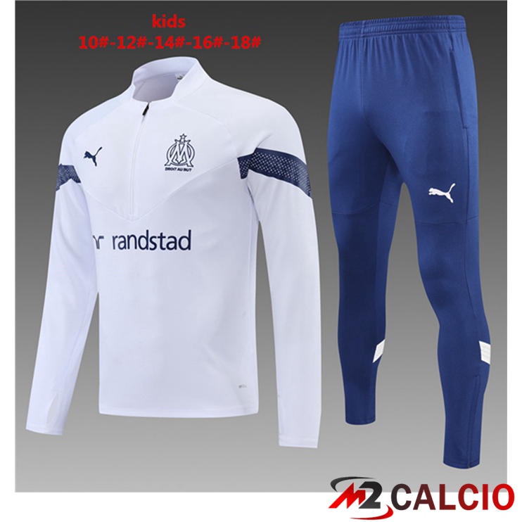 Insieme Tuta Calcio Marsiglia OM Bambino Bianco 2022/2023