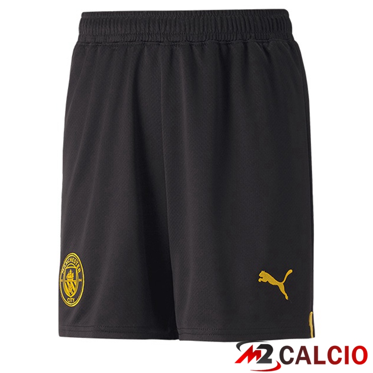Pantaloncini Calcio Manchester City Seconda Rosso Nero 2022/2023