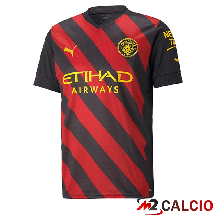 Maglie Calcio Manchester City Seconda Rosso Nero 2022/2023
