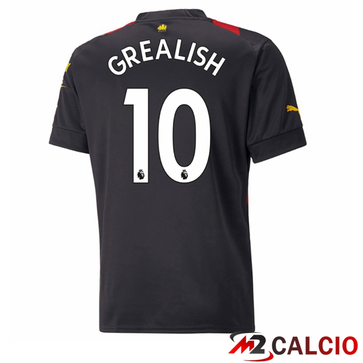 Maglie Calcio Manchester City (Jack Grealish 10) Seconda Rosso Nero 2022/2023