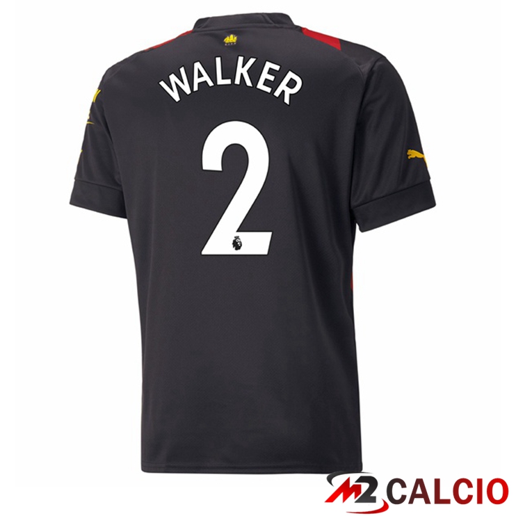 Maglie Calcio Manchester City (Kyle Walker 2) Seconda Rosso Nero 2022/2023