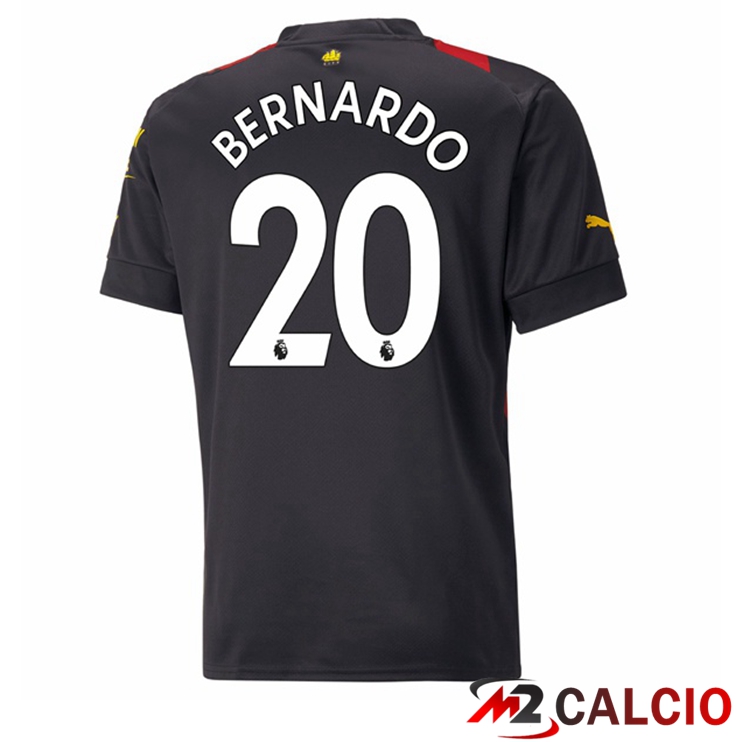 Maglie Calcio Manchester City (Bernardo Silva 20) Seconda Rosso Nero 2022/2023