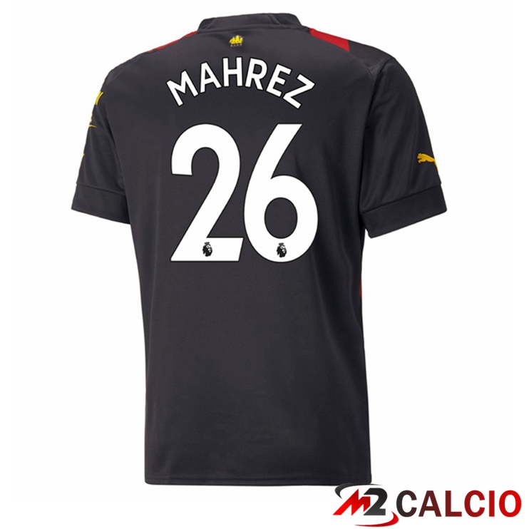 Maglie Calcio Manchester City (Riyad Mahrez 26) Seconda Rosso Nero 2022/2023
