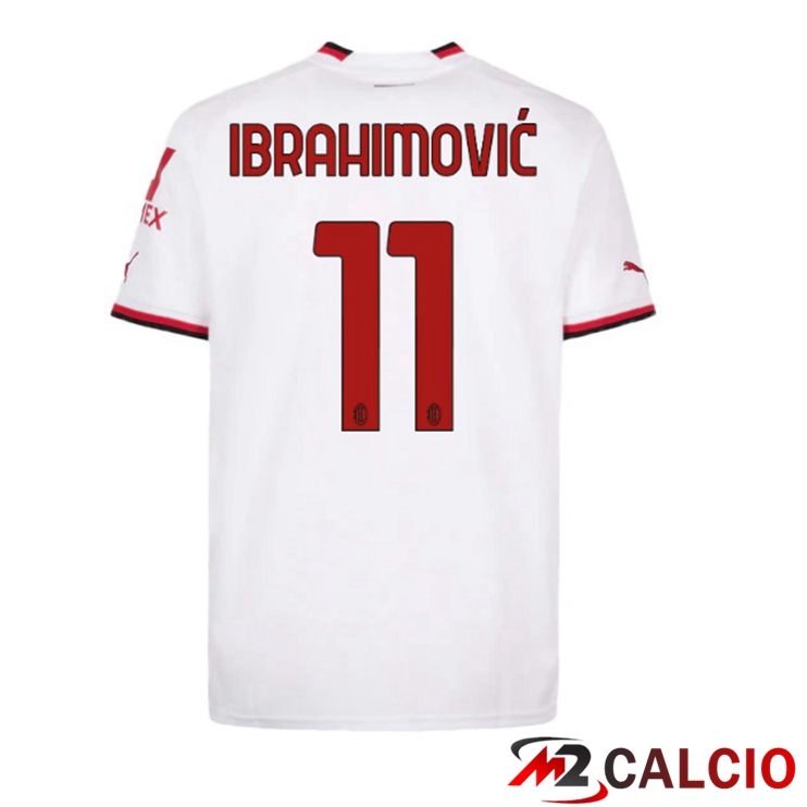 Maglie Calcio AC Milan (IBRAHIMOVIĆ 11) Seconda Bianco 2022/2023