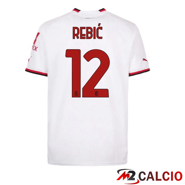 Maglie Calcio AC Milan (A. REBIĆ 12) Seconda Bianco 2022/2023