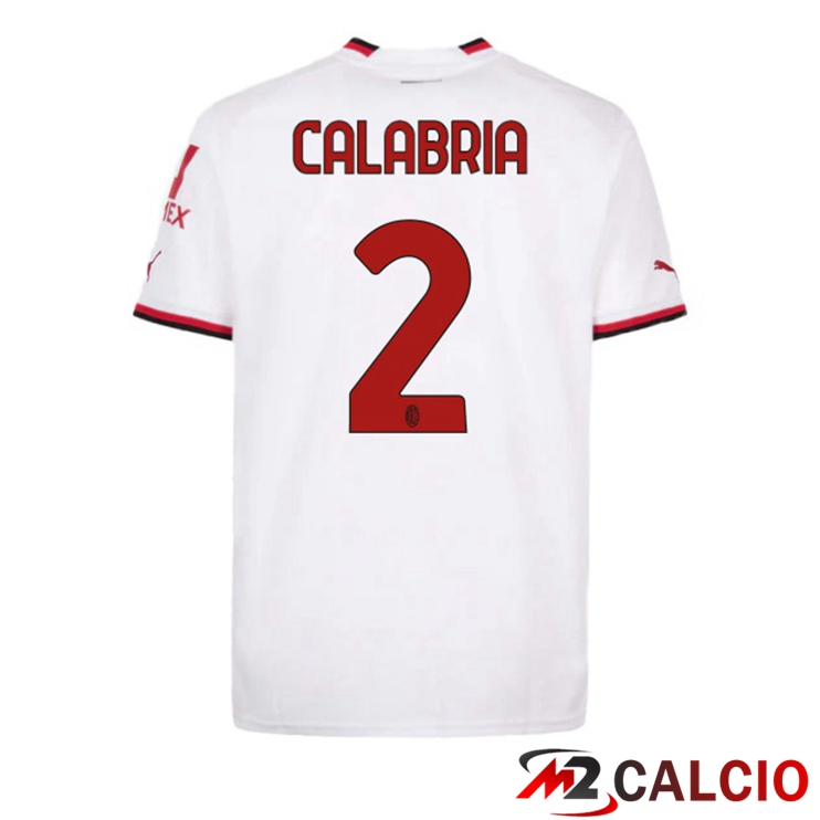 Maglie Calcio AC Milan (CALABRIA 2) Seconda Bianco 2022/2023